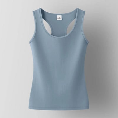 Ženski pamučni jednobojni ženski tanak ležerni prsluk bez rukava Jednobojni kratki gornji dio nižeg kroja za dame Ljetni prsluk za fitness