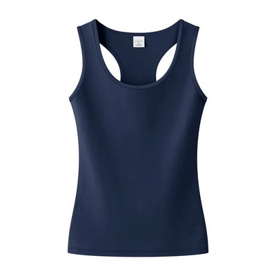 Ženski pamučni jednobojni ženski tanak ležerni prsluk bez rukava Jednobojni kratki gornji dio nižeg kroja za dame Ljetni prsluk za fitness