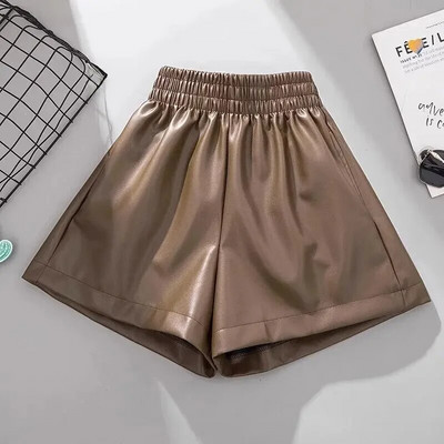 Ženske pu kožne hlače visokog struka A-hlače, modne ležerne cipele, jesen, zima, odjeća za van