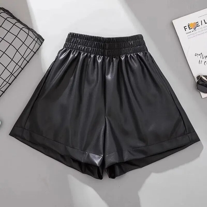 Ženske pu kožne hlače visokog struka A-hlače, modne ležerne cipele, jesen, zima, odjeća za van