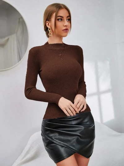 Na Slae jeseň/zima ženy pletený sveter s dlhým rukávom, rolák, dámsky ležérny módny sveter, pulóver, jersey topy