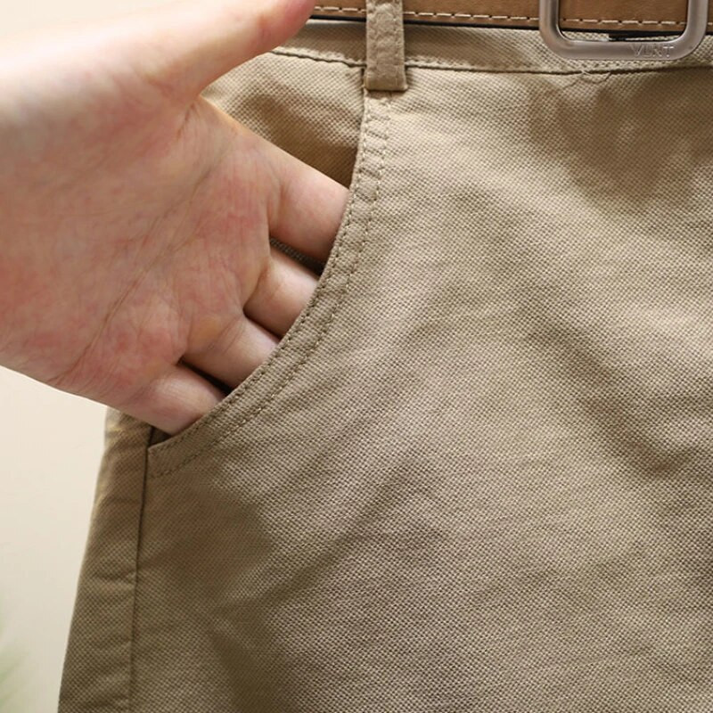 Pamut Alkalmi rövidnadrág Női Egyszínű Nyári Koreai Divat A-vonalú nadrág Elasztikus deréköv Oldalsó hasított gombok