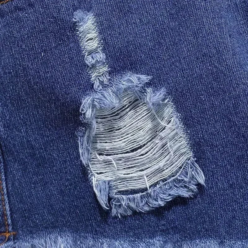 Naiste lahtised katkised teksapüksid laia säärega kõrge vöökohaga A-kujulised kuumad püksid Femme Pantalones Cortos De Mujer suures suuruses S-6XL