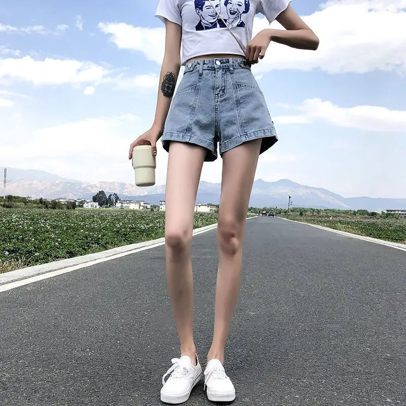 Kratke hlače za žene koje nose traperice Široki mini traper Ženske kratke hlače Punk Print Niska cijena Elastični Normalna moda Y2k Harajuku XL