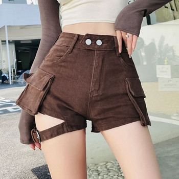 Дънкови къси панталони Дамски нередовни шик, проектирани летни High Street Hotsweet Vintage American Style Секси индивидуални свободно време Универсални