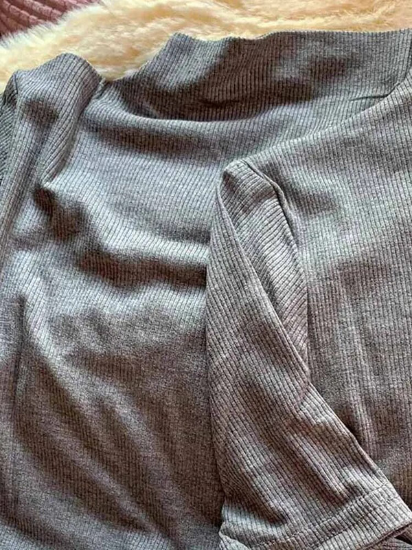 Ženske majice s kratkim rukavima s navojem, novo ljeto 2023., jednobojna, tanka, elastična, ženska majica s dugim rukavima na povlačenje