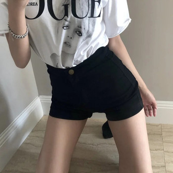 Ψηλόμεσο τζιν γυναικείο σορτς Καλοκαίρι 2023 Νέα Κορεάτικη μόδα Χαλαρά τζιν Σέξι παντελόνι με φαρδύ πόδι Κομψό τζιν κοντό