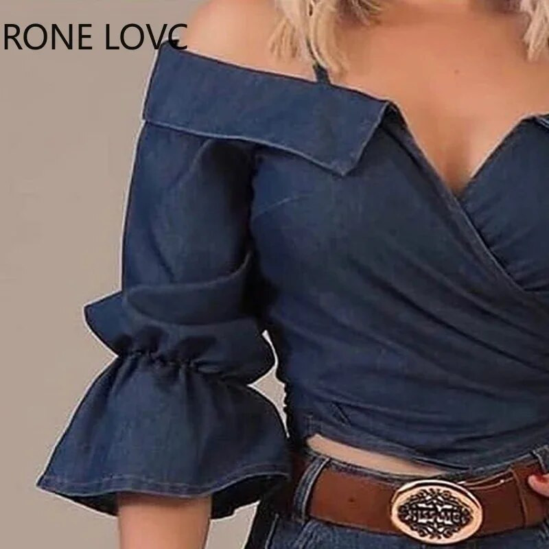 Ženska jednobojna bluza s lepršavim rukavima Ženske proljetne majice i bluze