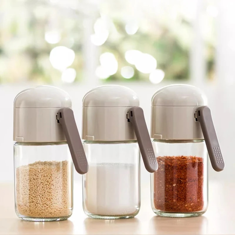 Onlycook Стъклена униформа Контрол Пипер Сол Подправка Захар Подправка Бутилка Контейнер за пресоване Съхранение Барбекю Буркан с подправки