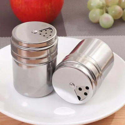 2 kom. posuda za začine s okretnim poklopcem od nehrđajućeg čelika sol šećer papar posuda za papar višenamjenski kuhinjski alati