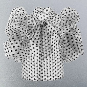 Blusas Mujer francuska retro mašna bluza s mjehurićima na čipku kratkih rukava bluza od organze s rukavima na točkice Top od šifona Nove košulje