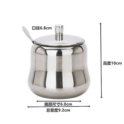 Buitiniai nerūdijančio plieno prieskonių stiklainiai korėjietiško stiliaus prieskonių puodo prieskonių talpykla su dangteliu Druskos organizatorius Virtuvės įrankiai