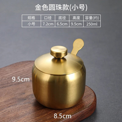 Buitiniai nerūdijančio plieno prieskonių stiklainiai korėjietiško stiliaus prieskonių puodo prieskonių talpykla su dangteliu Druskos organizatorius Virtuvės įrankiai