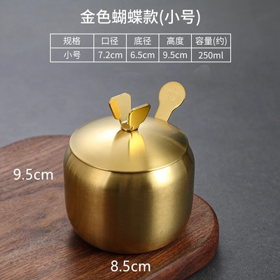 Buitiniai nerūdijančio plieno prieskonių stiklainiai korėjietiško stiliaus prieskonių puodo prieskonių talpykla su dangteliu Druskos organizatorius Virtuvės įrankiai