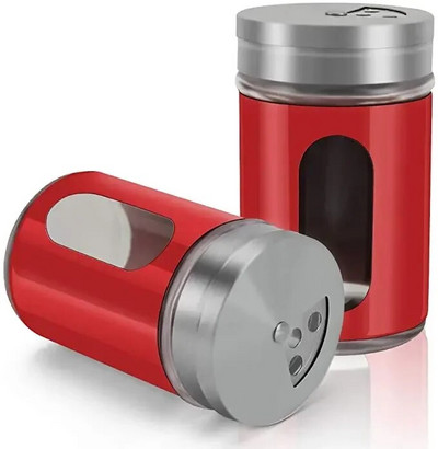 2PCS/SET Kompaktni dozator začina od nehrđajućeg čelika, višenamjenska posuda za kuhanje, roštilj, papar, sol i začini.