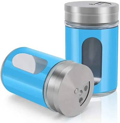 2PCS/SET Kompaktni dozator začina od nehrđajućeg čelika, višenamjenska posuda za kuhanje, roštilj, papar, sol i začini.