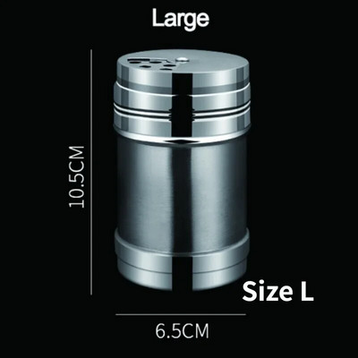 JJYY Шейкър за сол и захар, въртящ се капак, многофункционална кухненска джаджа от неръждаема стомана, блендер за подправки, черен пипер, буркан за подправки