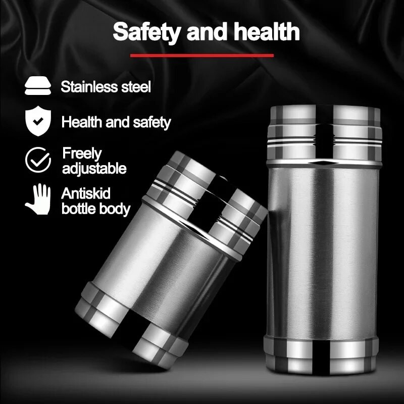 JJYY Шейкър за сол и захар, въртящ се капак, многофункционална кухненска джаджа от неръждаема стомана, блендер за подправки, черен пипер, буркан за подправки