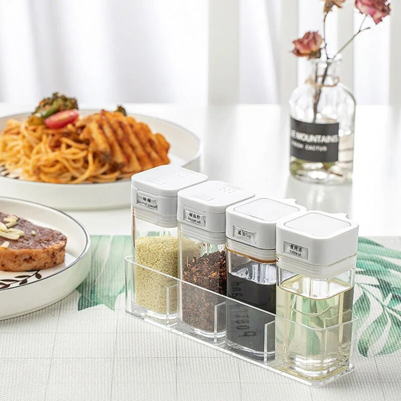 Kuhinja u kućanstvu Prozirna kutija za začine Staklenka Sol Papar Boca Raspršivač za začine Spremnik za pohranu Umak od kumina Stalak za bocu