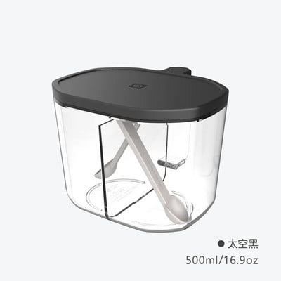 500 ml unikalus padalintas tinklelis cukraus dubenėlis, skaidrus prieskonių indelis su šaukštu dvigubo cukraus dubenėlio virtuvės priedu