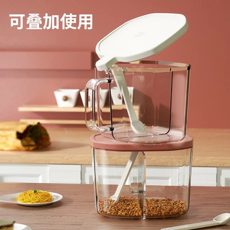 500 ml unikalus padalintas tinklelis cukraus dubenėlis, skaidrus prieskonių indelis su šaukštu dvigubo cukraus dubenėlio virtuvės priedu