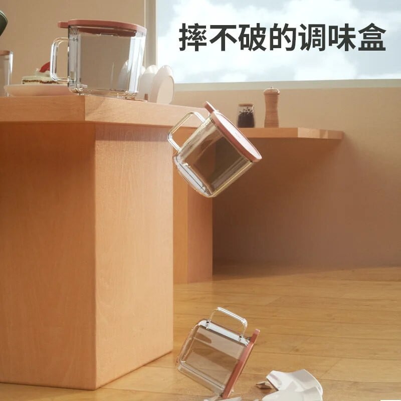 500 ml unikalus padalintas tinklelis cukraus dubenėlis, skaidrus prieskonių indelis su šaukštu dvigubo cukraus dubenėlio virtuvės priedu