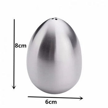 2 части Пеперник от неръждаема стомана Комплект солници във формата на яйце Органайзер за подправки Инструменти за готвене