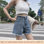 Ψηλόμεση Slim Fit Summer Loose Student κολάν Μοντέρνα γυναικεία ρούχα Τζιν σορτς Βαμβακερό πολυεστερικό ύφασμα