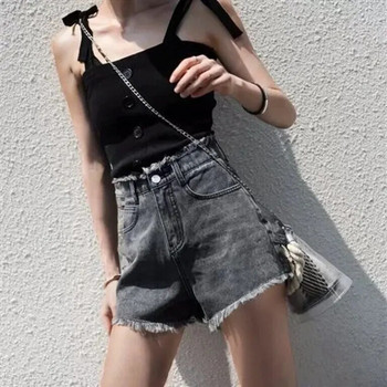 Ψηλόμεση Slim Fit Summer Loose Student κολάν Μοντέρνα γυναικεία ρούχα Τζιν σορτς Βαμβακερό πολυεστερικό ύφασμα