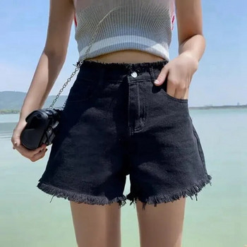Ψηλόμεση Slim Fit Summer Loose Student κολάν Μοντέρνα γυναικεία ρούχα Τζιν σορτς Βαμβακερό πολυεστερικό ύφασμα