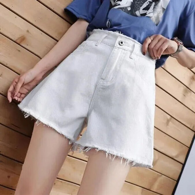 Ψηλόμεση Slim Fit Summer Loose Student κολάν Μοντέρνα γυναικεία ρούχα Τζιν σορτς Βαμβακερό πολυεστερικό ύφασμα