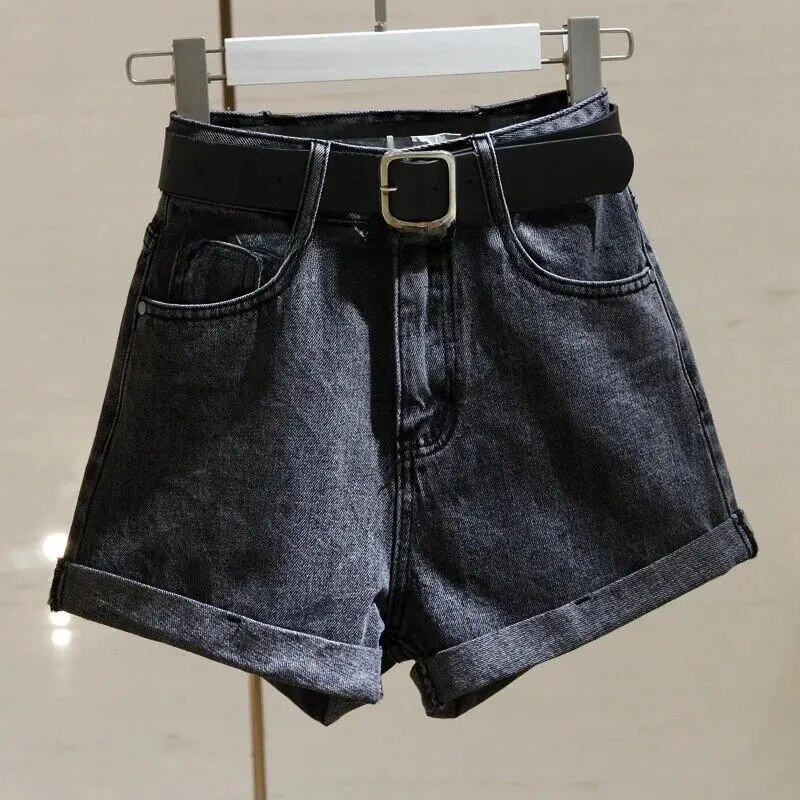 Suvised naised, kõrge vöökohaga, õhuke istuvus, mitmekülgsed avara säärega üliõpilaspüksid, jalgevahega Trendikad lühikesed püksid, puuvillane materjal