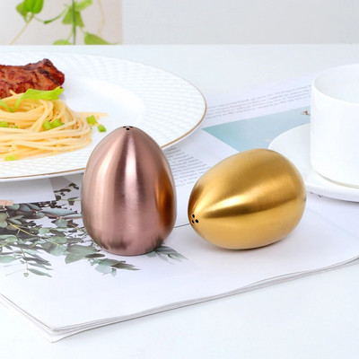1/2 KOM Shaker u obliku jaja od nehrđajućeg čelika Salt Spice Pepper Shaker Kreativni kuhinjski dodaci