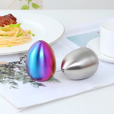 1/2 KOM Shaker u obliku jaja od nehrđajućeg čelika Salt Spice Pepper Shaker Kreativni kuhinjski dodaci