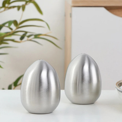 1/2 KOM Shaker u obliku jaja od nehrđajućeg čelika Salt Spice Pepper Shaker Kreativni kuhinjski dodaci