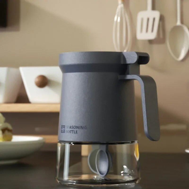 Lagana, luksuzna staklena boca za začine od 350 ml Kuhinjska staklenka za začine Boca za pohranu začina sa žlicom Solanka otporna na vlagu