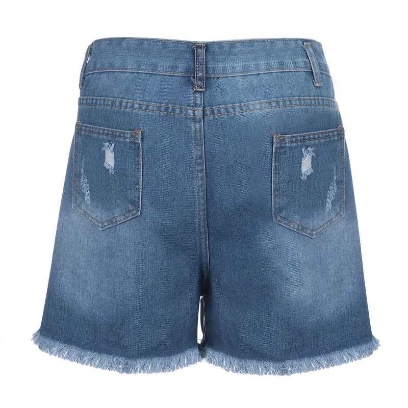 Ljetne kratke traperice za žene Seksi traperice visokog struka Kratke hlače s uskim rupama Old Broken Style Denim Traperice Pantalones De Mujer