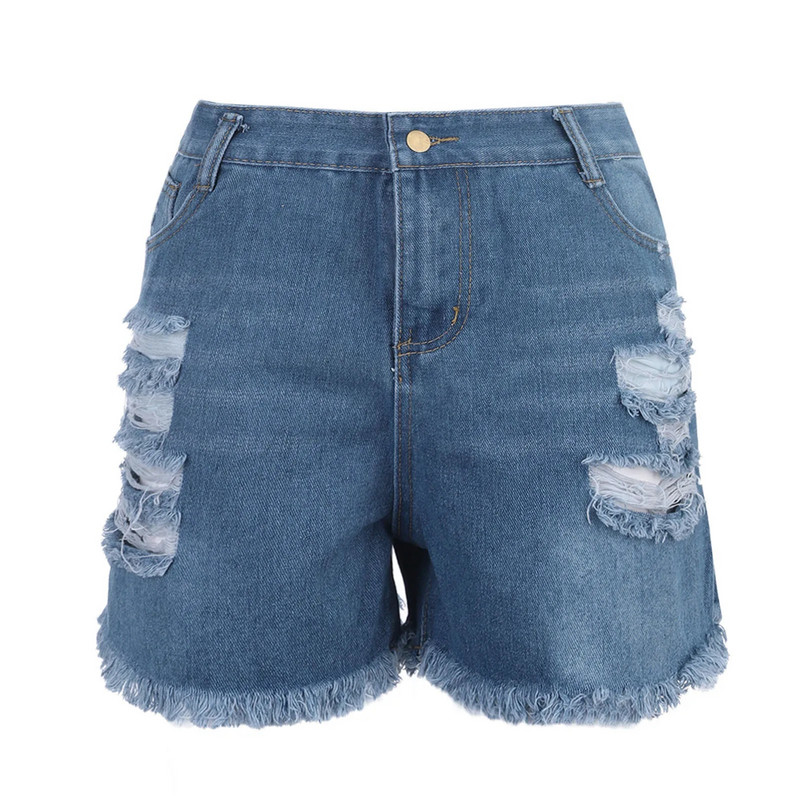 Ljetne kratke traperice za žene Seksi traperice visokog struka Kratke hlače s uskim rupama Old Broken Style Denim Traperice Pantalones De Mujer