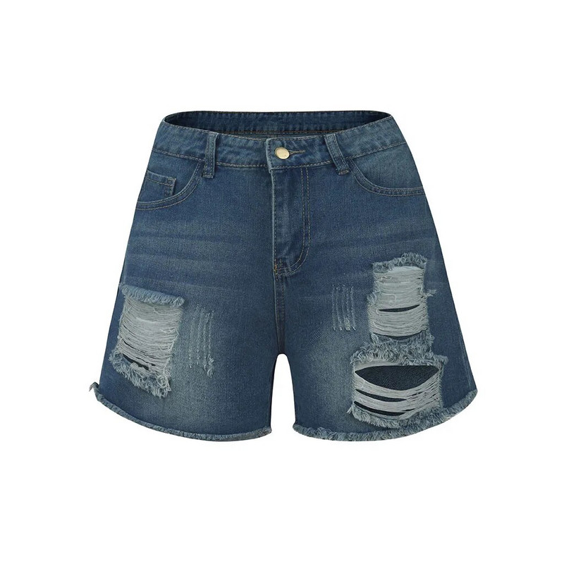 Pantaloni de damă de vară Blugi de culoare pură Pantaloni scurți din denim Fft fără găuri Blugi din denim în stil vechi rupti Pantalones De Mujer Джинсы Женский