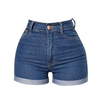SkinnyJeans Γυναικείο Σορτς Καλοκαίρι 2023 Ψηλόμεσο Μίνι Καυτό Κοντό Τζιν Ρολό στενό Γυναικείο τζιν σορτς Pantalones Cortos
