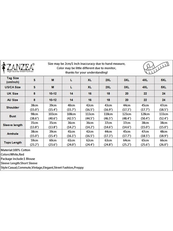 ZANZEA Elegantna ženska bluza kratkih rukava Ljeto široki izdubljeni puloveri Prevelike majice s puf rukavima Ležerne Jednobojne Blusas Femme