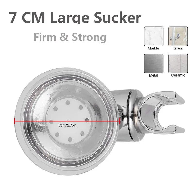 Univerzalni ručni čvrsti držač za tuš s usisnom čašom, ručna podesiva kupaonska tuš glava, fiksni stalak bez čavlića, tuš glava