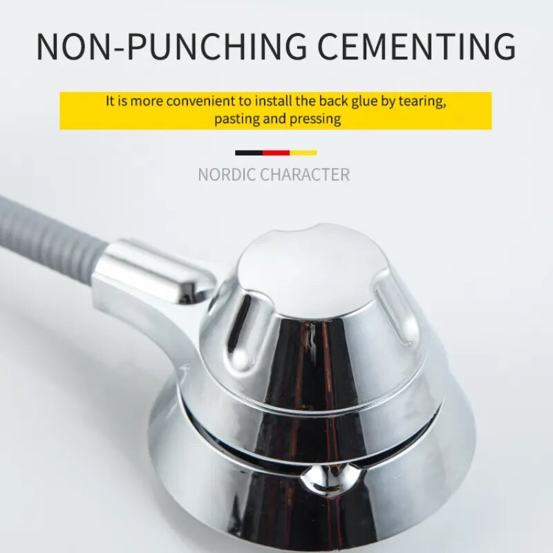 Siurbimo puodelio dušo laikiklis Reguliuojamas dušo galvutės laikiklio antgalis Rankinis laikiklis Be smūgio kelių kampų besisukantis dušo laikiklis