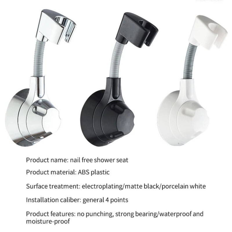 Siurbimo puodelio dušo laikiklis Reguliuojamas dušo galvutės laikiklio antgalis Rankinis laikiklis Be smūgio kelių kampų besisukantis dušo laikiklis