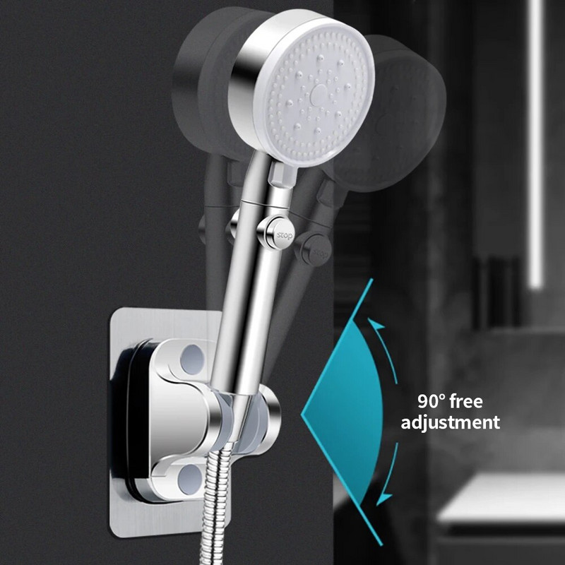 Zuhanyfejtartó Állítható, erős, öntapadó falra szerelhető zselé, ütésmentes háztartási zuhanyfej állvány fürdőszobai kiegészítők