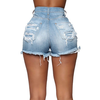 Summer Woman Hole Ripped τζιν σορτς Σέξι ψηλόμεσο με κούφιο τζιν σορτς 2023 Νέα μόδα κοντό παντελόνι Street shortы женй