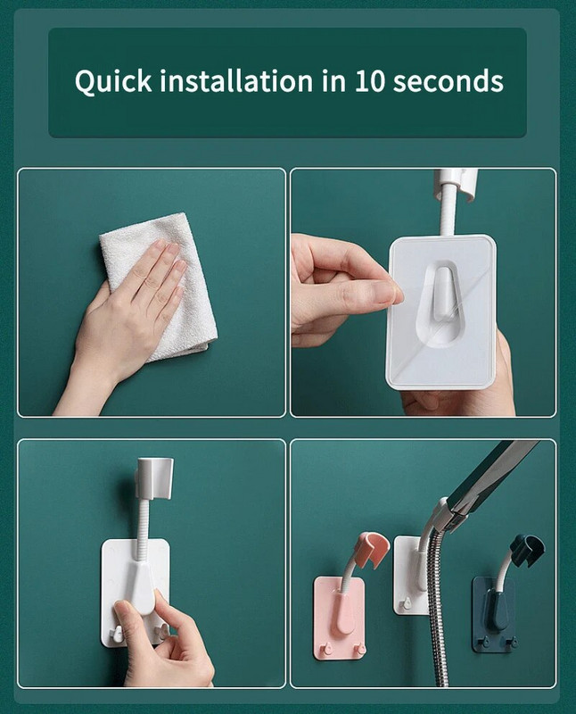 Rotacija od 360° Držač glave tuša Podesivi samoljepljivi nosač Kuke za zidnu montažu SPA kupaonica Univerzalni stalak za pohranu