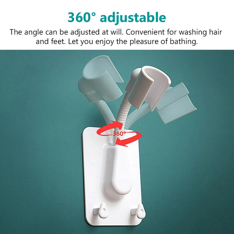 1kom 360° podesiv s kukama Vakumska čašica Univerzalni dodaci Samoljepljivi držač za glavu tuša Nosač za zidnu montažu za kupaonicu