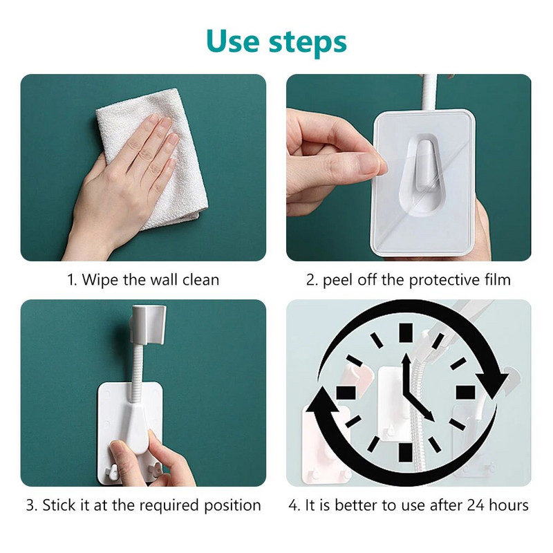 1kom 360° podesiv s kukama Vakumska čašica Univerzalni dodaci Samoljepljivi držač za glavu tuša Nosač za zidnu montažu za kupaonicu