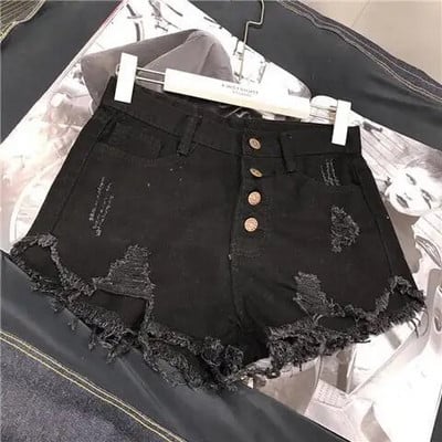 Slomljene traper kratke hlače visokog struka s resicama Ženske ljetne korejske verzije Raw Edge Široke nogavice Opuštene široke jeans kratke hlače velikih veličina Ženske